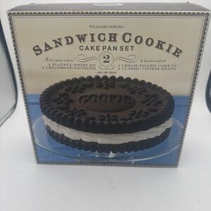 Williams Sonoma Sandwich Cookie Cake 2 Pan Set Baking Birthday New